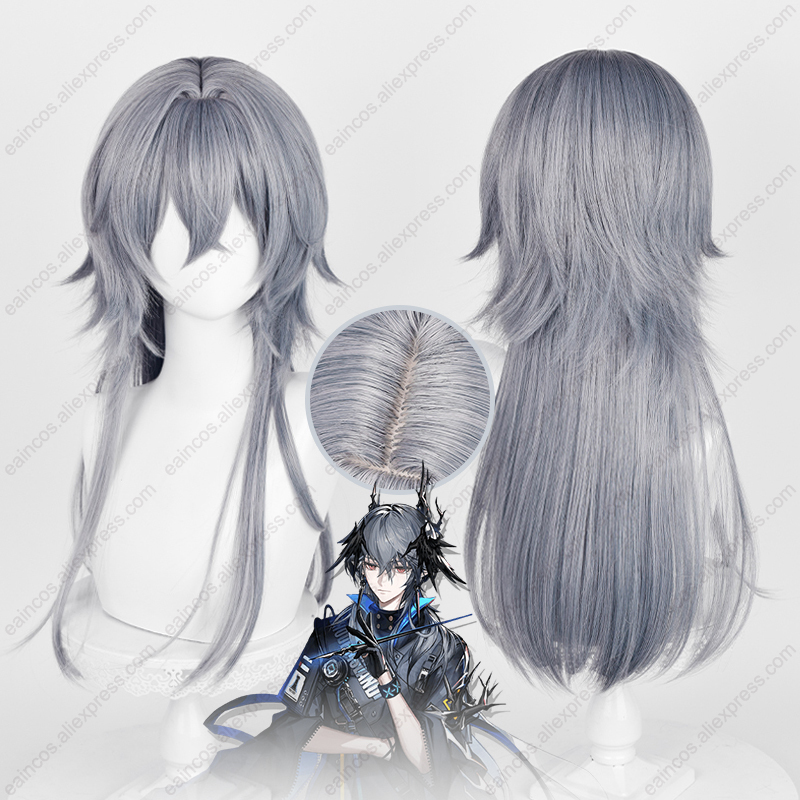 ロングコスプレウィッグ,人工毛,耐熱性,青と灰色,62cm - Anime Cosplay Blue Hair のレビューと価格