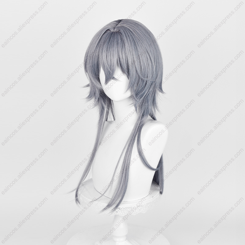 ロングコスプレウィッグ,人工毛,耐熱性,青と灰色,62cm - Anime Cosplay Blue Hair のレビューと価格