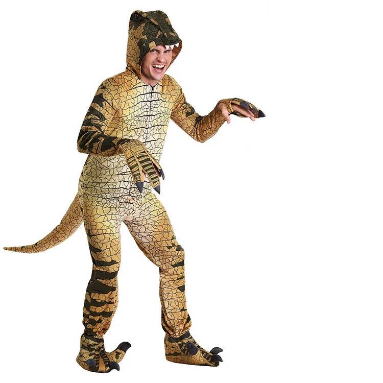 恐竜ティラノサウルス子供用コスチューム大人男の子用ハロウィン - Anime Cosplay Jumpsuit のレビューと価格